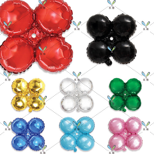 开业庆典婚庆铝膜气球四轮球生日派对活动装饰拱门布置四圆球批发