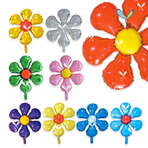 24寸六瓣花朵铝膜气球儿童节日派对庆典装饰新店开业活动现场布置