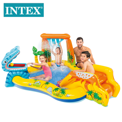intex57444 dinosaur volcano slide inflatable pool baby sand ocean ball pool inflatable toys wholesale