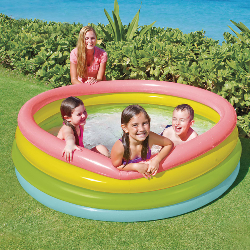 intex56441 fluorescent four-ring inflatable pool children‘s family swimming pool inflatable toy pool wholesale
