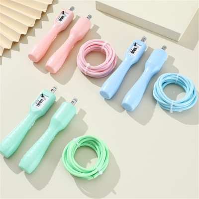 Multi-Site Applicable Macaron Color Matching Outer Shaft Can Be Skipping Rope with Counter 3 M Specification Adjustable Length Children's Jumping Rope