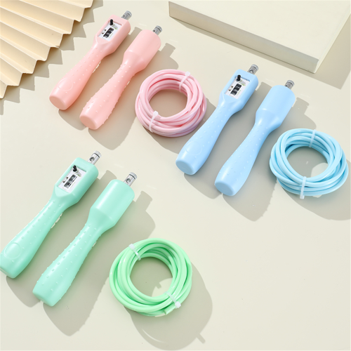 multi-site applicable macaron color matching outer shaft can be skipping rope with counter 3 m specification adjustable length children‘s jumping rope