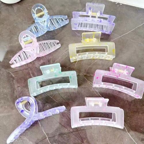 transparent frosted thickened gripper large back clip simple shark clip korean style updo hair accessories gripper