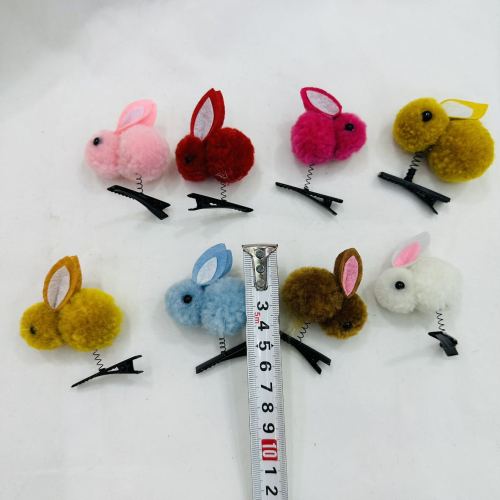 spring rabbit bee headband headdress side clip hairpin cute three-dimensional bunny hairpin children plush clip