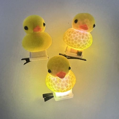 new light-emitting little yellow duck selling germination clip headdress with light big yellow duck hairpin light little duck headdress accessories