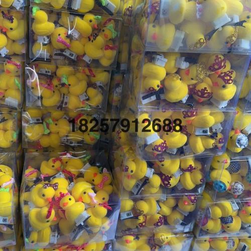 factory boxed with light small yellow duck selling cute spring hairpin little duck headdress accessories luminous duck hairpin toys