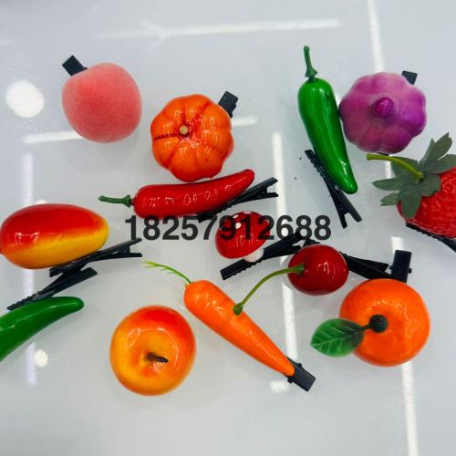 foam emulational fruit barrettes vegetable food hairpin headdress hair clip hairpin clip funny personality creative barrettes
