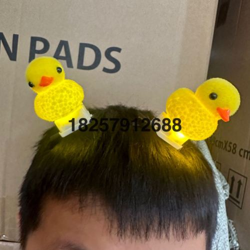 luminous duck barrettes selling cute barrettes headdress cartoon cute funny clip hair toys luminous toys wholesale