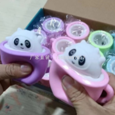 Novelty Creative Soft Decompression Cute Panda Cup Squeezing Toy Trick Toys Decompression Vent Ball Toy
