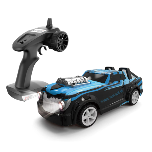 1：14 four-wheel drive flat running blue ghost drift car remote control sports car speed car racing boy children‘s toy gift