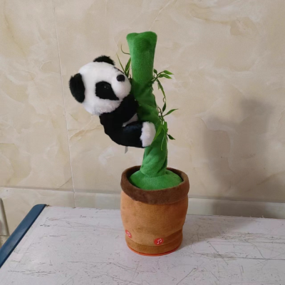 Cross-Border Hot Panda Cactus Electric Plush Toy Recording Singing Dancing Enchanting Rolling Bar Panda Doll