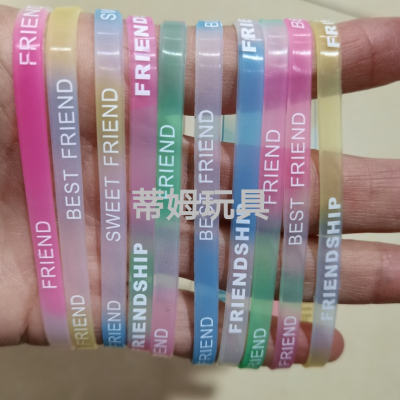 Children's Hand Ring Luminous Silicone Sports Bracelet Printing Logo Lettering Recognition Wristband Activity Team Basketball Sports