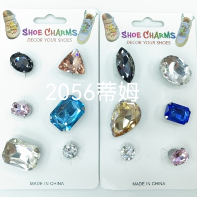 Removable Hole Shoes Bright Crystal Accessories Shoe Buckle DIY Color Glass Diamonds Killer Gem Decoration