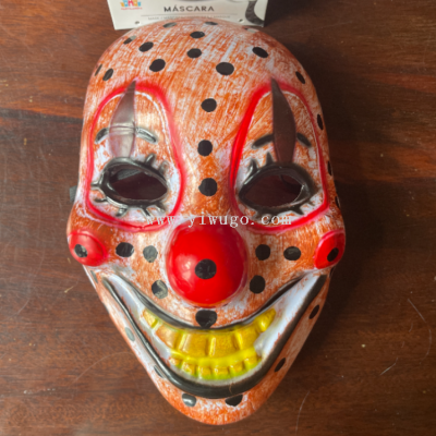 Cross-Border Bullet Hole Clown Mask Funny Harvest Day Ball Mask Horror Grimace Full Face Plastic Props Wholesale