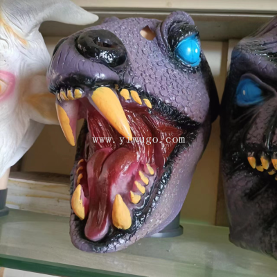Cross-Border Dinosaur Mask Halloween Party Funny Props Tyrannosaurus Animal Latex Mask Props