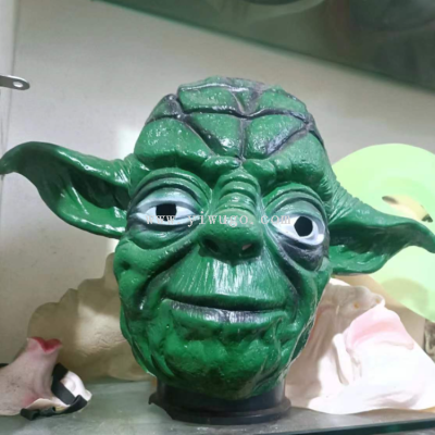 Planet Yoda Master War Movie Headgear Mask Masquerade Latex Headwear Halloween Day Party Props