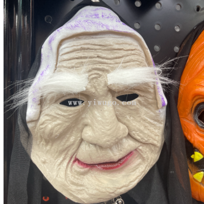 Cross-Border Halloween Old Man Meng Po Mask Costume Grandma Mask Props Stall Pretending