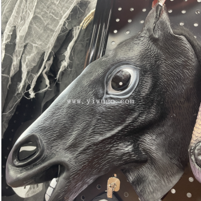 Horse Head Mask Dog Horse Animal Head Cover Cosplay Unicorn Mask Black Horse Fish Head Spoof Props Vinyl