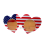 American National Day Independence Day Party Glasses USA Peach Heart Glasses Flag Plastic Glasses Ornaments