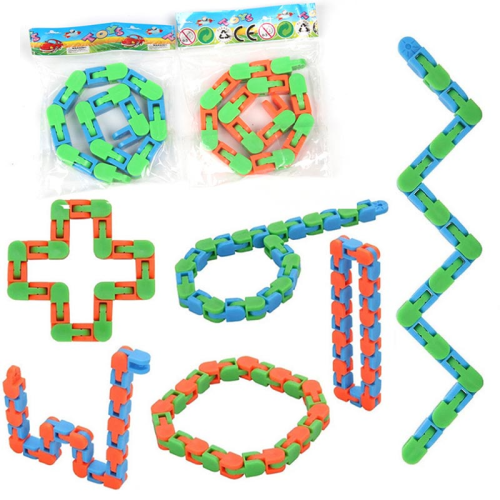 24节链条wacky tracks流体手环24节自行车链条轨道链条减压积木