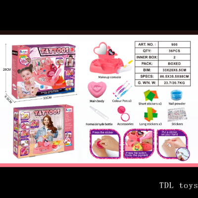2023 Wholesale Hot Sale Barbie Doll Set Girls DIY Tattoo Kit with Battery