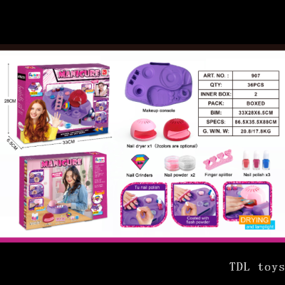 2023 Wholesale Hot Sale Barbie Doll Set Girls DIY Manicure Drying Set with Battery