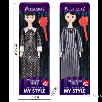 2023 Wholesale Hot Sale 11-Inch Barbie Doll Wednesday Adams Suit