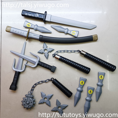 Ninja Weapon Toy Ninja Role Play Ninja Knife Nunchaku Darts Three Prongs Buddhist Monk's Knife Chain Hammer