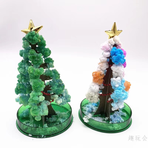 Christmas Decoration Nostalgic DIY Science and Education Experiment flowering Paper Tree Colorful Crystal Magic Christmas Tree