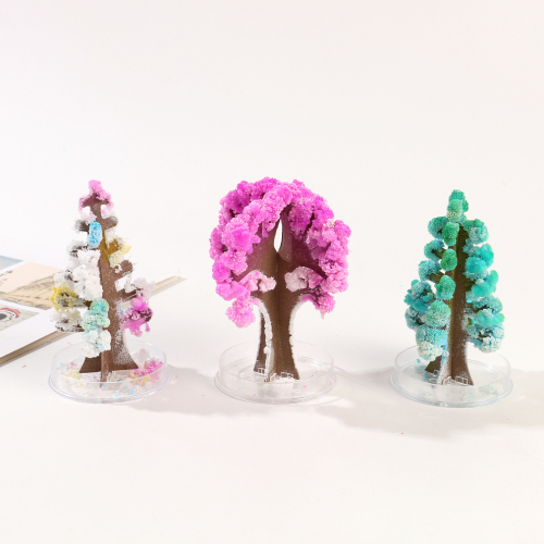 纸树开花圣诞树魔法樱花浇水结晶魔法树桌面创意玩具礼品礼物玩具