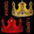 Golden King Crown Cloth Prince Headdress Happy Birthday Cake Decoration Props Children's Birthday Hat Crown
