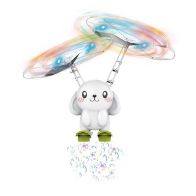 New Cute Pet Bubble Rabbit Aircraft Bubble Blowing Steel Wire Man Upgrade Gesture Induction Suspension Toy