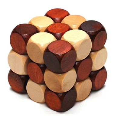 Wooden Burr Puzzle Burr Puzzle Intellectual Power Development Brain-Moving Boys and Girls Children's Leisure Toys Magical Dragon Waving Its Tail