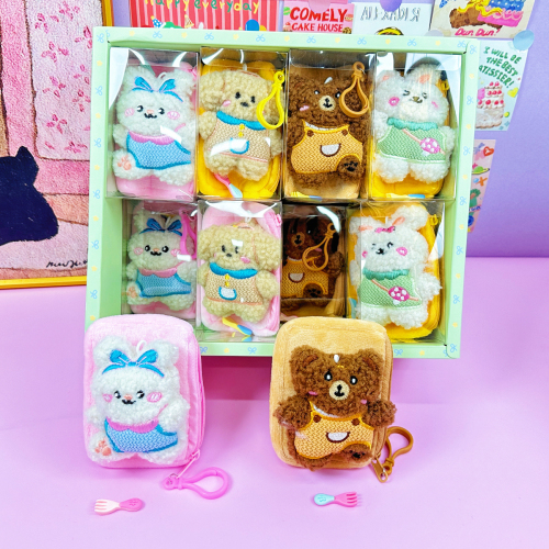 小熊钱包毛绒挂件可爱卡通零钱包便携可爱小钱 包收纳好物可爱小