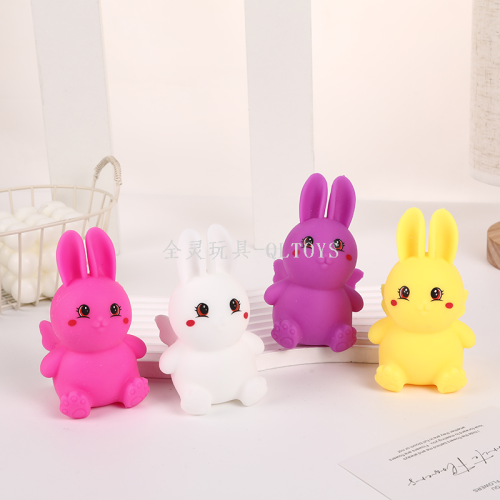 novelty slow rebound easter rabbit squeezing toy tpr soft rubber simulation animal gift toy flour toy