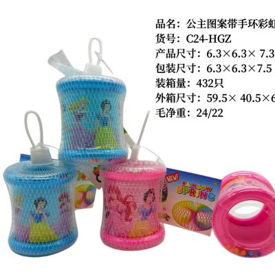 Rainbow Spring Bracelet Cartoon Children Baby Early Childhood Education Magic Elastic Spring Coil Trap Stacked Cup