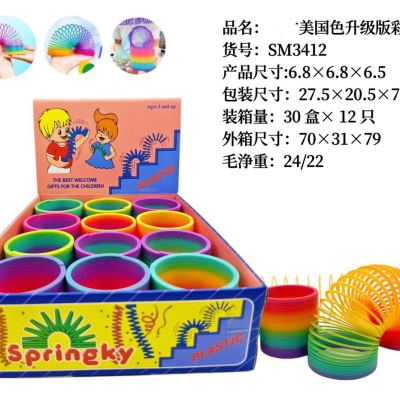 Rainbow Spring Spring Coil Magic Circle Elastic Force Circle Early Childhood Education Toy Development Wisdom Display Box 6.8*6.5