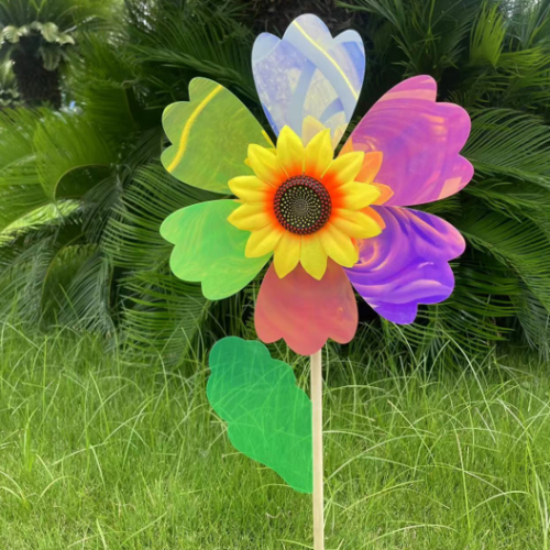 Single-layer woody sunflower windmills Children's Toys