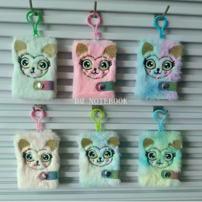 Plush Cartoon Embroidery Keychain Pendant Notepad 80 Inner Pages Popular Backpack Pendant Stationery Mixed Color Mixed Style