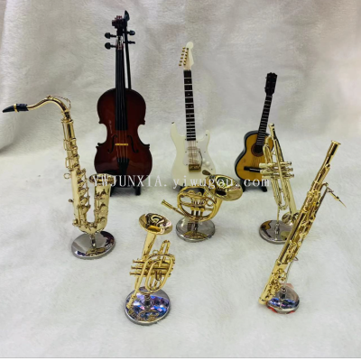Craft Guitar Saxophone Small Size Horn Violin Electric Guitar Musical Instrument Crafts Gifts Gifts