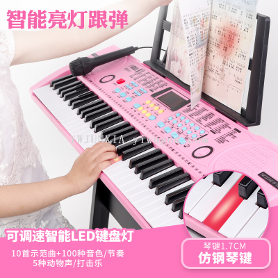Factory Wholesale Smart Lighting and Playing Children's Electronic Lighting Children's 61 Key Music Toy Electronic Organ BD-612