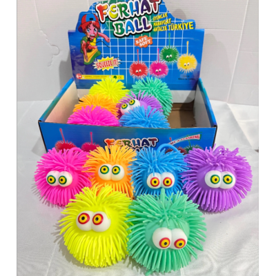 Cross-Border Hot Selling Macaron Small Dense Fur Ball Squeezing Toy Novelty Toys Decompression Vent Luminous Toys
