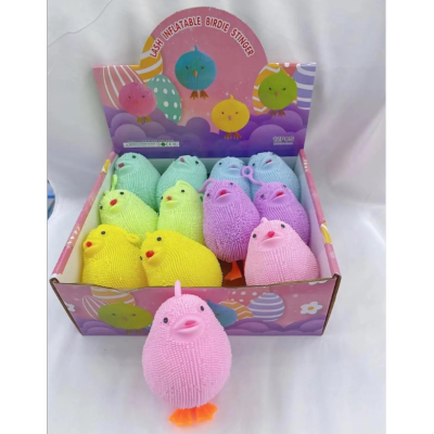 Cross-Border Hot Selling Duckling Dense Fur Ball Squeezing Toy Novelty Toy Decompression Vent Luminous Toy