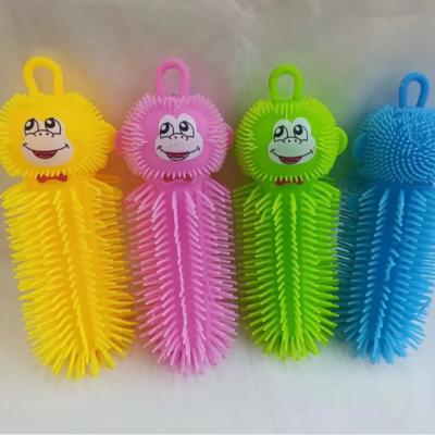 Cross-Border Hot Selling Caterpillar Monkey Squeezing Toy Novelty Toys Decompression Vent Luminous Toys Decompression Stall