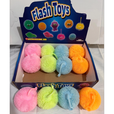Cross-Border Hot Selling Full Density Fur Ball with Light Luminous Novelty Toys Decompression Vent Decompression Toy Wholesale Stall