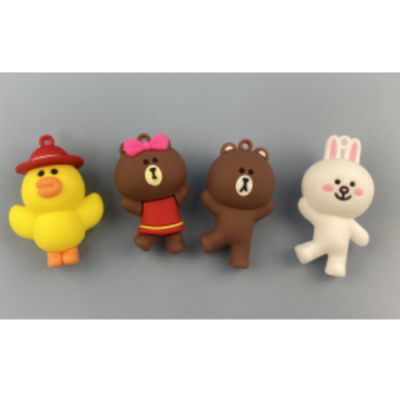 Creative 4 Coati Rabbit Duck Car Online Red Fashionable Words Cartoon Keychain Pendant Small Gift Wholesale