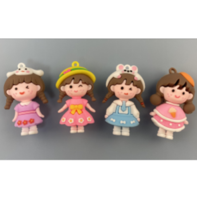 Creative 4 Girls' Doll Car Online Red Fashionable Words Cartoon Keychain Pendant Small Gift Wholesale