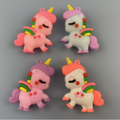 Creative 4 Unicorn Pony Doll Car Net Red Fashionable Words Cartoon Keychain Pendant Small Gift Wholesale