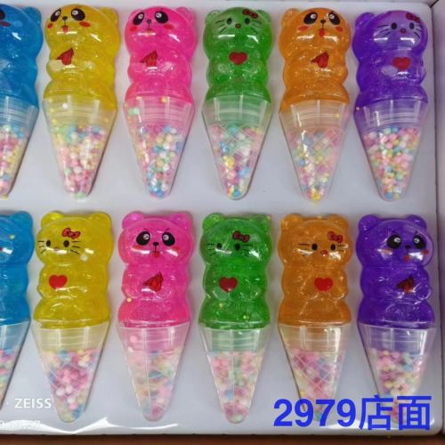 Hello Kitty Bear Printed Cartoon Double Stitching Crystal Mud Decompression Colorful Vent Mud
