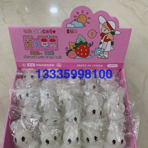 Color Changing Rabbit Light Changing Rabbit Rabbit Pinch Music Color Changing Strawberry Decompression Toy